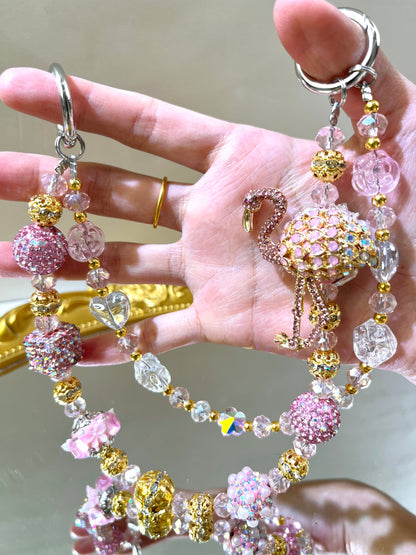 [Usharess] Premium Phone Chain - PP-009 flamingo